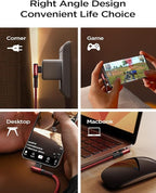 AINOPE 240W Long USB C Cable 10 ft USB C Cable Fast Charging Type C Charger Right Angle Fit iPhone 16 15 Pro MacBook Max iPad Samsung 25 10FT Red