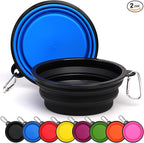 2 Pack Dog Bowl Pet Collapsible Bowls with Clasp Puppy Travel Bowl Portable Cats Water Food Dish for Walking Parking Outdoors Traveling
