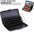 ELFISH Mini RFID Aluminum Wallet Credit Cards Holder Business Card Case Metal ID Case for Men Women (Camellia)