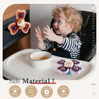 ALASOU 3PCS Suction Cup Spinner Toys for 1 Year Old Boy Girl|Spinning Top 12 18 Months|1 2 Year Old Boy Birthday Gift|Baby Bath Toy for Kids Ages 1-3|Sensory Airplane Travel Toy for Infant Toddlers