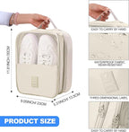 Windyun 2 Pcs Shoe Bags for Travel Holds 3 Pair of Shoes Travel Shoe Bag for Packing Portable Shoe Cubes for Travel and Daily Use(Beige, Gray)