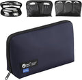 RIGHT AWAY Travel Tech Pouch，Waterproof Cord Case，Electronics Organizer Travel Case，Cable Organizer Storage Bag For Phone, Charger, Accessories(Dark Blue)