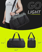 BAGSMART Gym Bags for Men Women, Foldable Travel Duffle Bag, Lightweight Weekender Duffel Bag With Shoe Compartment, Water Resistant Workout Duffle Sports Bag for Travel Yoga, Black