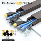 Delamu 157in Cord Hider Wall, TV Cable Hider Cord Covers for Wires on Wall, Large Cable Cover Raceway to Hide 2-4 Cords, Wire Hiders Wire Covers for Cords for TV on Walls, W1.18 H0.6in, Darkwood