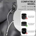 Compatible for Bose QuietComfort Earbuds (2024) Strap, Skin-Friendly Silicone Sports Neckband Wire Cord, Wireless Headphone Anti-Lost Strap, Black with White