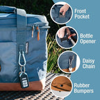 CleverMade Pacifica Collapsible Cooler Bag – Large Portable Cooler Bag for Travel, Foldable Insulated Cooler for Beach, Picnic & Tailgating, Holds Up to 50 Cans, Leakproof Soft Carry Cooler - Gray