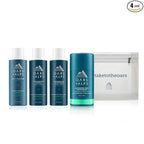 Oars + Alps Hair and Body Travel Kit for Men, Includes Sulfate Free Shampoo, Conditioner, Body Wash, Deodorant, and Reusable Pouch, TSA Friendly, Alpine Tea Tree Scent