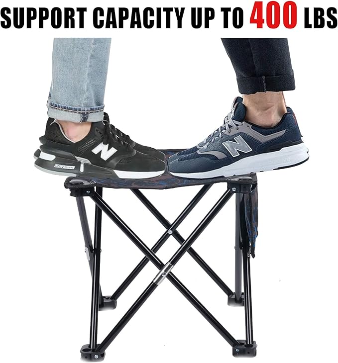 VOLIXOD 2 Pack Folding Portable Camping Stool for Adults, Lightweight Collapsible Stool for Outdoor Footrest Fishing Hiking Gardening and Beach with Carry Bag(400 LBS Capacity)