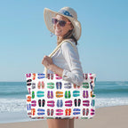 Becokan Beach Bags for Women Large Waterproof Beach Tote Bag Zipper Beach Bags Waterproof Sandproof Swim Pool Bag Large Tote