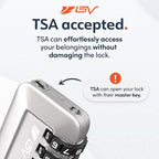 TSA Accepted Luggage Travel Lock, Set-Your-Own Combination Lock for School Gym Locker, Luggage Suitcase Baggage Locks, Filing Cabinets, Toolbox, Case (Silver, 2 Pack)