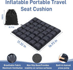 Airplane Seat Cushion for Long Flights Press-Type Inflatable Travel Seat Cushion with 3D Air Cells Portable Comfort Support Pad for Car, Office Chair & Stadium Bleachers Relieves Sitting Fatigue