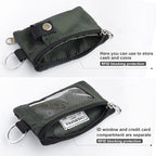 CHENSPRX Minimalist RFID Blocking Small Wallet with ID Window,WaterResistant Zip Id Case Wallet with Lanyard Keychain for Cards,Cash,Travel,Women,Men