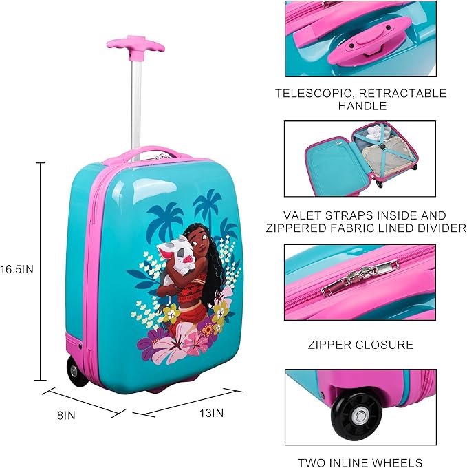 Bioworld Moana Favorite Character Kids' 16.5" Hardside Luggage