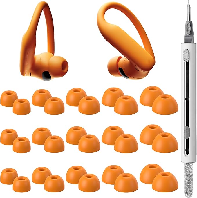 15 Pairs Ear Tips for Powerbeats Pro 2, Replacement EarTips Accessories for Beats Pro 2 Earbuds, 5 Sizes (XS/S/M/L/XL), Fit Charging Case, Orange