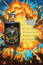 Fast Forward Monster Jam 20" Hardshell Luggage - Cute & Durable Hard-side Suitcase for Travel with Spinner Wheels 20"x12"x8"
