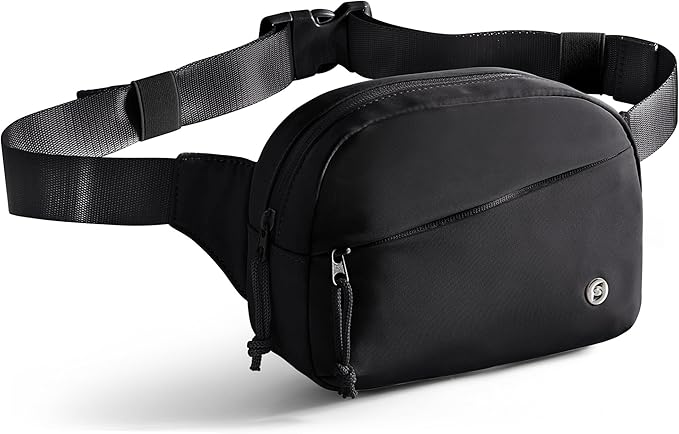 Smasrob Fanny Pack for Women, Crossbody Sling Bag Waist Bag with Multiple Pockets and Adjustable Strap, Black