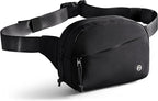 Smasrob Fanny Pack for Women, Crossbody Sling Bag Waist Bag with Multiple Pockets and Adjustable Strap, Black