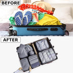 LANSKLBD 8 Set Packing Cubes for Suitcases Travel Luggage Packing Organizers,Travel Essentials Accessories Luggage Organizer with Shoe Bag Tioletry/Laundry Bag（Grey）