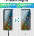 USB Type C Cable Fast Charging,3pack 10ft Premium Nylon Braided 3A Rapid Charger Quick Cord,Type C to A Cable Compatible for Samsung Galaxy S21 S20 S10 S9 S8 Plus,Note 20 10 9 8, LG V50 V40 G8（Purple）