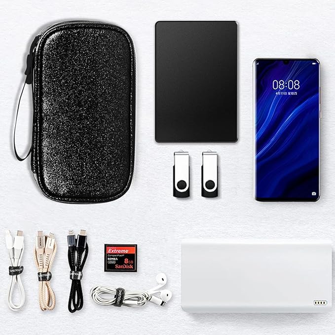 Skycase Electronic Organizer Travel Case - Waterproof Travel Cord Pouches for Organization, Cable Organizer, All-in-One Double Layers Storage Bag for Accessories, Charger, Cable - Medium