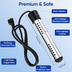 Portable Shower with Water Heater–Camping Shower Pump with 8000mAh Battery, 5-Speed Settings, LCD Display, 6L/min, IPX8–Portable Shower Head for Camping, Hiking, Car, Pets