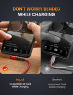 AINOPE USB C Cable 60W 2-Pack 6.6ft Nylon Braided USB C to USB C Cable Type C Charger Fast Charging Right Angle USBC Cable Charger Cord for iPhone 16 Pro Max 15 Plus Samsung S24 S23 iPad Pro Red