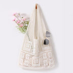 WantGor Crochet Bags, Beach Mesh Tote Bag Womens Shoulder Shopping Handbag Casual Travel Totes Bag Foldable Hobo Bags