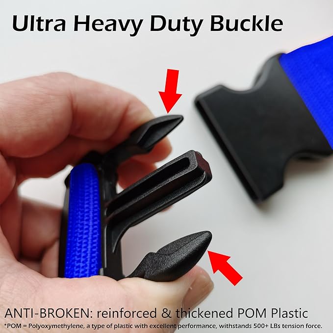 Ultra Long Heavy Duty Luggage Straps for Suitcases/Uprights/Duffels/Bags, 79" Adjustable Travel Packing Belts for Cargo Safety, Sturdy Baggage Strap Belts Multi-Pack
