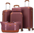 Cosbarn Luggage Sets 5 Piece Suitcases with Wheels, Suitcase Set ABS Hard Case Luggage with TSA Lock Spinner Wheels Durable Travel Luggage
