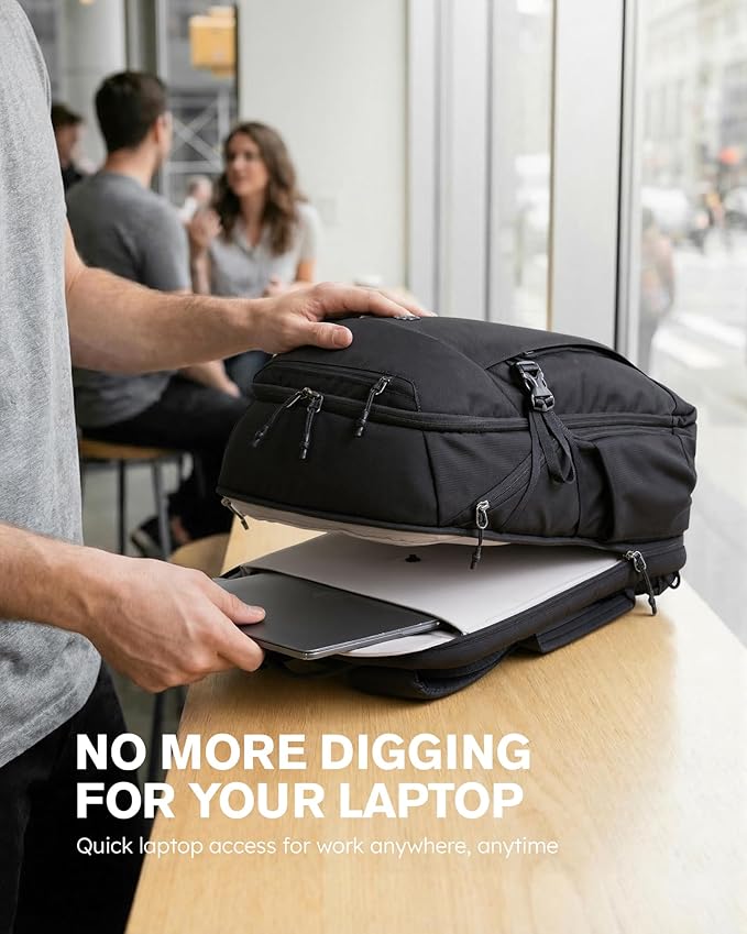 Tolaccea Travel Laptop Backpack 32L, TSA Friendly Flight Approved Computer Work Business Bag, Water-resistant Carry on Luggage, Durable Casual Daypack College Rucksack for Men Women