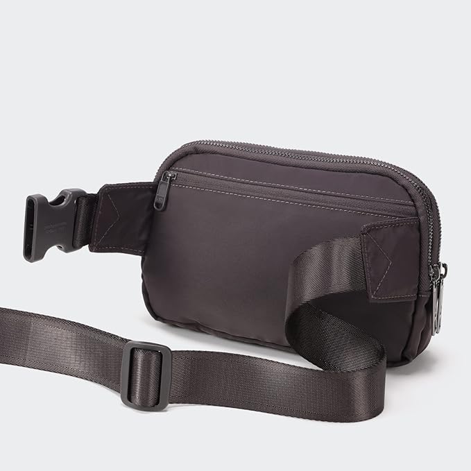 Pander Everywhere Belt Bag for Women, 5 Zipper Pockets Nylon Crossbody Fanny Pack Purse (Dim Grey)