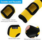 Cosmos 5 Pcs Neoprene Luggage Handle Wrap Soft Grip Handle Cover Luggage Identifier with Hollow Design for Push-Button Handle Trolley Handle and Travel Suitcase Trolley Case (Yellow)