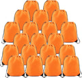 BeeGreen 20 Pieces Orange-String-Bag-Pack-Bulk Durable Cinch Gym Sacks Backpacks Large Size for Christmas Sports Storage Travel Pull String Sackpack for Women and Men