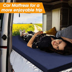 CYMULA Camping Cot Mattress 2in Memory Foam Sleeping Pad,Soft Warm Non-Slip Camping Mattress Topper with Retaining for Adults,Portable Roll up Pad for Travel（only Mattress）