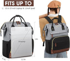 Laptop Backpack for Womem Work Bags: 18 Inch Travel BackPacks With USB Charging Port Anti Theft Durable Back Pack Fashion College BookBag Purse Bussiness Daypack for Nurse Teacher Black Grey Brown
