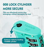 ANVIL TSA Approved Luggage Locks – High Security TSA008 Combination Travel Locks with Inspection Indicator for Suitcases and Backpacks. (2, Cyan)