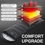 3-4 Season Sleeping Bag for Adults & Kids, Lightweight Warm Cold Weather Camping Bag with Waterproof Compression Sack – Portable for Hiking, Backpacking, Traveling & Outdoor Adventures