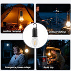 Portable LED Camping Lantern，Hang Anywhere Hook, USB-C Rechargeable, 3 Brightness Modes, Water Resistant for Emergency, Tent, Hiking, Power Outage& Outdoor (Black 1PCS) (T01)