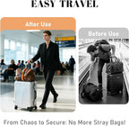 Multi Use Strong Adjustable Luggage Connector Straps for Suitcases,2 Pack Flexible Luggage Accessories Elastic Fastening Bag Strap (Rainbow)