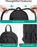 BAGSMART College Laptop Backpack, Travel Backpack for Women, Quilted Casual Daypack, Water-Resistant Bookbag, Mini-9.7 inch, Classic Black