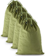FantasyLife Shoe Bags for Travel, Washable Dust Bags for Storage & Packing, Flannel Shoe Pouch with Drawstring Closure for Purses, Handbags, Shoes & Toys (4, Sage Green, 17.3"x12.6")