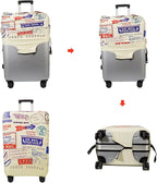WUJIAONIAO Travel Luggage Cover Baggage Suitcase Cover Protector Skins 18-32 Inch (Stamp pattern A13, L (for 25-28 inch luggage))
