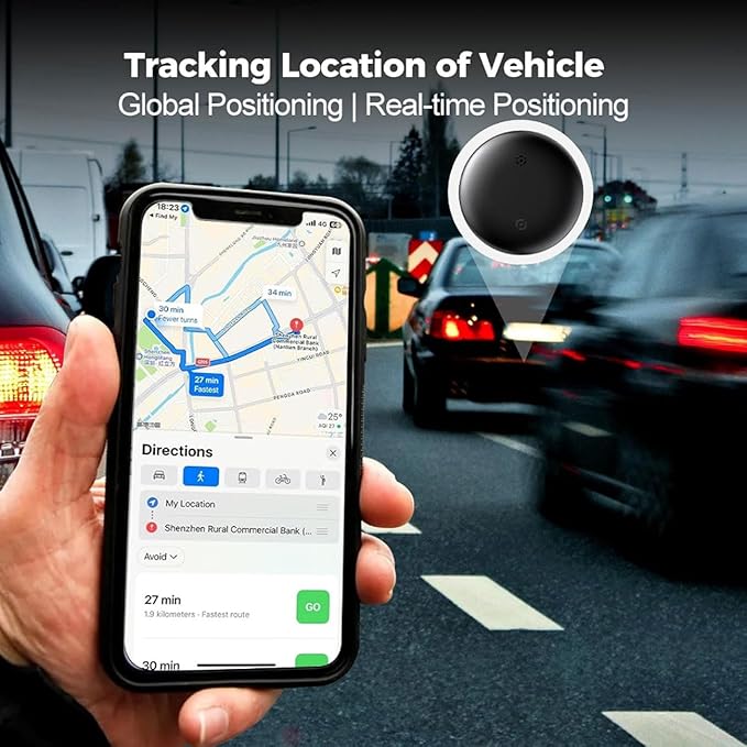 GPS Tracker for Vehicles No Subscription, Car Tracker Tag for Android & iOS, Bluetooth Tracker Device Compatible with Apple Find My & Google's Find Hub for Key, Luggage Wallet Kid Pet (2-Pack)