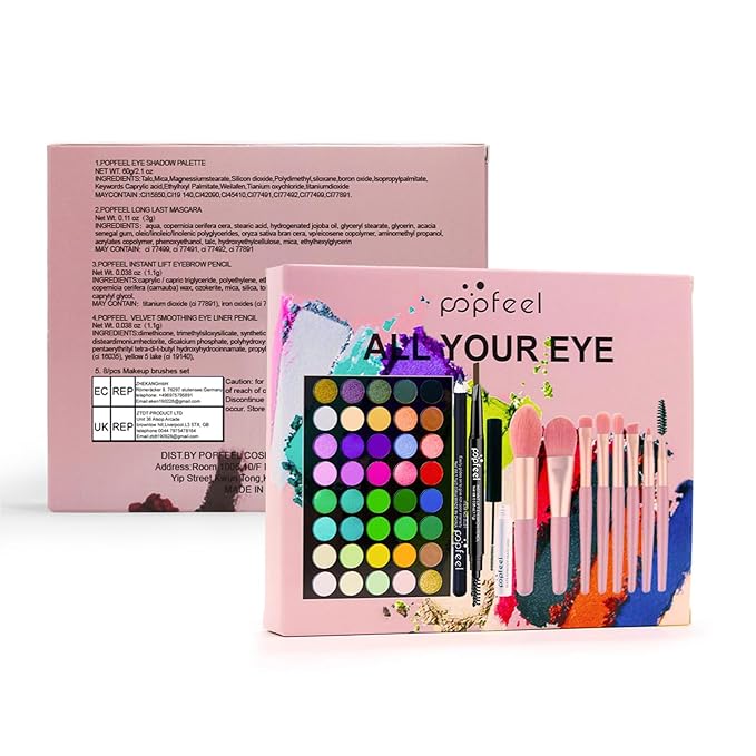 FantasyDay All in One Makeup Kit for Women Full Kit Girls Makeup Gift Sets Xmas Essential Bundle Include Eyeshadow Palette Lipstick Blush Concealer Eyeliner Mascara Foundation Brush Eyebrow Pencil