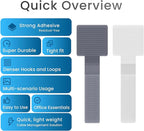 LX IntMfr. Hook and Loop Cable Ties, Self Adhesive Hook and Loop Cable Straps, Sticky-back Cord Organizer, Cable Clip, Household & Office Essentials, 40Pcs per Pack