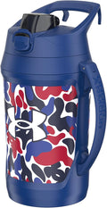 Under Armour Insulated Water Bottle with Handle & Fence Hook, Half Gallon Sports Water Jug, Leak-Resistant & BPA-Free for Baseball, Football & Gym - Royal Hypercamo, 64oz