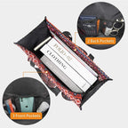 TOPDesign Utility Water Resistant Tote Bag with 13 Pockets, Top Zipper Closure & Thick Bottom Support, for Working Women