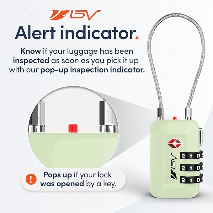 TSA Accepted Luggage Travel Lock, Set-Your-Own Combination Lock for School Gym Locker, Luggage Suitcase Baggage Locks, Filing Cabinets, Toolbox, Case (Mint Green, 2 Pack)