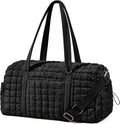 Quilted Travel Duffle Bag for Women Medium Weekender Bag Puffer Overnight Bag Large Soft Puffy Duffel Bag Carry-On Gym Bag Lightweight Personal Item Travel Bag for Trips Business Sport Airplane