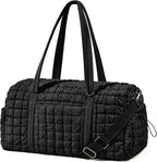 Quilted Travel Duffle Bag for Women Medium Weekender Bag Puffer Overnight Bag Large Soft Puffy Duffel Bag Carry-On Gym Bag Lightweight Personal Item Travel Bag for Trips Business Sport Airplane
